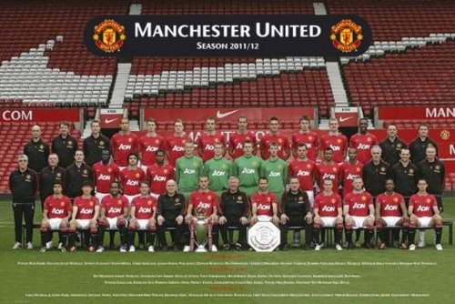 Fußball Poster Manchester United, Mannschafts-Foto 11/12 Plakat | Bild 91x61 cm