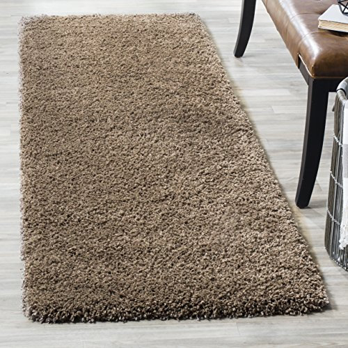 Safavieh California Shag Collection SG151-2424 Teppich, 70 x 30 cm, Taupe, fusselfrei und pflegeleicht, 5,1 cm dick, ideal für stark frequentierte Bereiche im Wohnzimmer, Schlafzimmer
