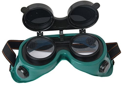 Green Flip-Up Lens Eye Glasses Welding Goggles