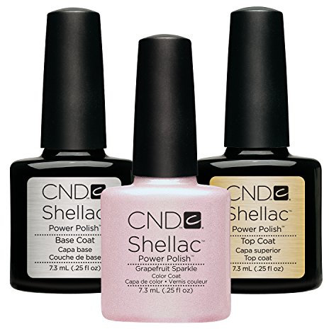 CND Original Shellac Grapefruit Sparkle Plus Base Coat Plus Top Coat 7.3 ml 1er Set 1 x 22 ml