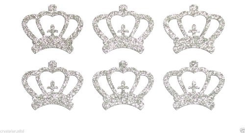 Kronen-Aufkleber, glitzernd, selbstklebend, zum Basteln / für Karten, 2,5 cm, 24 Stück silber