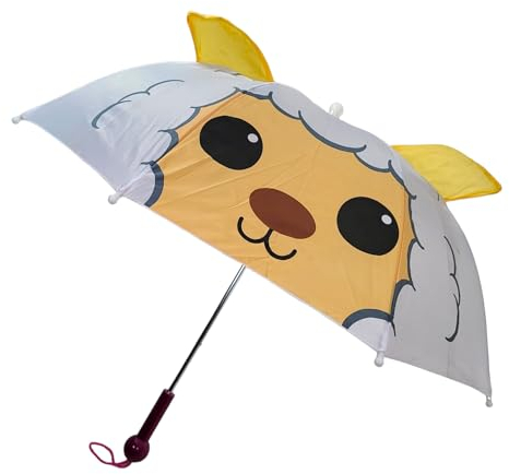 BUSDUGA - Sicherheits-Kinderregenschirm mit LICHT & SOUND vers. Tiermotive ca. 75cm (Schaf)