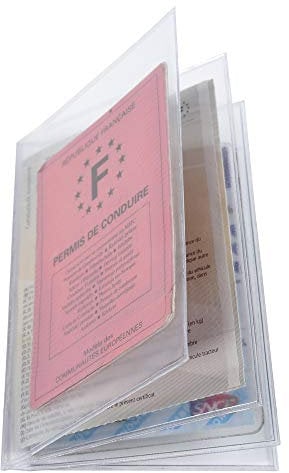 Exacompta 5396E Packung (mit 10 Schutzhüllen, für Ihre Dokumente 8,8 x 13,8 cm, aus glattem PVC 150µ, mit 4 Taschen) 10er Pack transparent