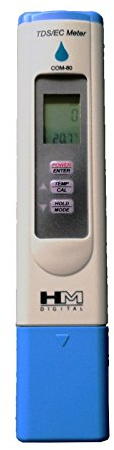 HM Digital com-80 Elektrische Leitfähigkeit (EC) und vollständig gelösten Feststoffe entfernt Hydro Tester, Messbereich 0–5000 ppm TDS, Auflösung 1 ppm, -2%-wie auch die Genauigkeit