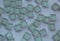 100 St. Softglas- Mosaiksteine Glitzer 1x1cm weiß Glitter Mosaik ca. 85g