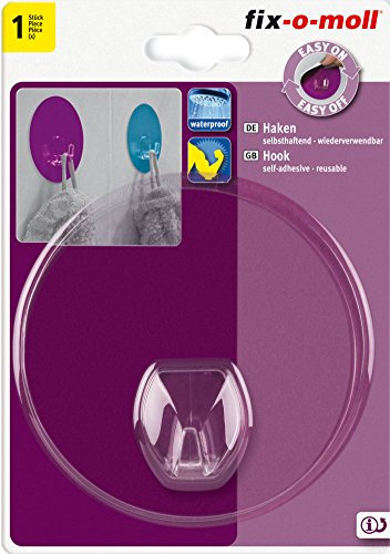 fix-o-moll 3562906 Haken selbsthaftend 100 mm rund, tranparent
