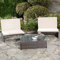 Melko vielseitiges Gartenmöbel-Set – Sonnenliege, Gartenset mit 2 Sessel und Tisch aus Polyrattan, robust und wetterfest, braun