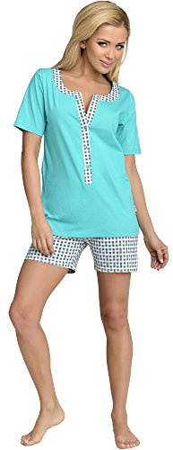 Be Mammy Damen Schlafanzug Stillpyjama J5ST3N2 (Türkis, M)
