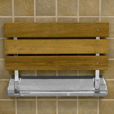 Therapeutic Tubs Tilt-Up Shower Seat Finish: Silver and Teak