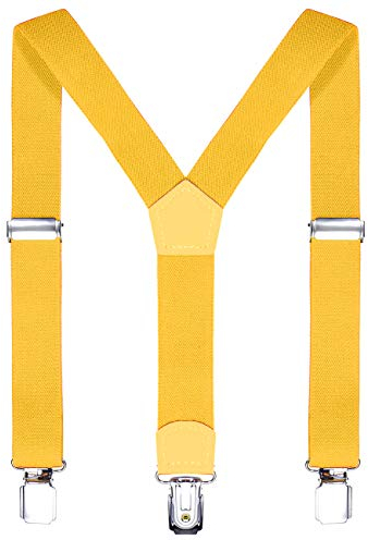 DonDon Kinder Hosenträger gelb 2 cm schmal längenverstellbar für eine Körpergröße von 80 cm bis 110 cm bzw. 1-5 Jahre