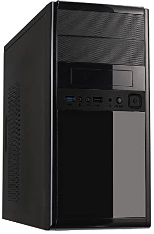 CiT 1016 Micro ATX Case with 500W Power Supply Unit - Gloss Black