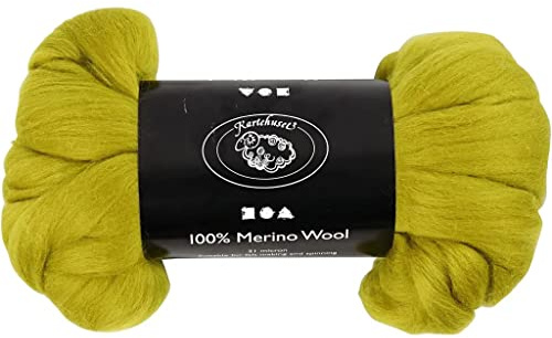 Merinowolle, 21 Micron, zitronengelb, 100 g