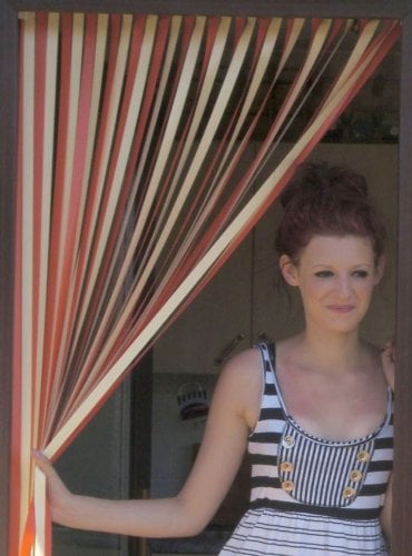 Holland Plastics Original Brand Heavy Duty Strip Blind - Door Bug and Fly Screen 'Peaches & Cream' (80cm-Standard UK Door Size)