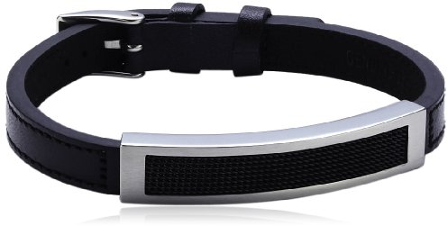 S. Oliver Herren-Armband Edelstahl Leder 22.0 cm - 437813