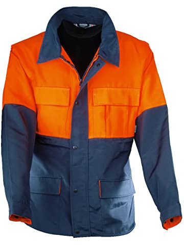 RATIOPARTS Men's Forestry Woodworking Jacket, Blue/Orange, XXL