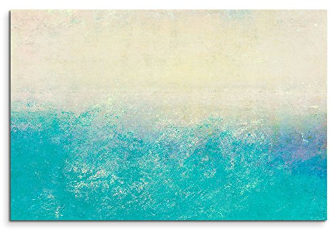 120x80cm Leinwandbild auf Keilrahmen Hintergrund abstrakt blau creme Wandbild auf Leinwand als Panorama