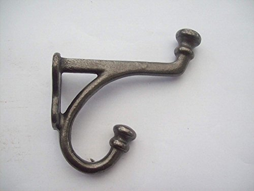 Ironmongery World® 1-3002 S Schwere, große Kleider- und Huthaken aus Gusseisen, alter viktorianischer Stil, Schwarz, antikes Eisen