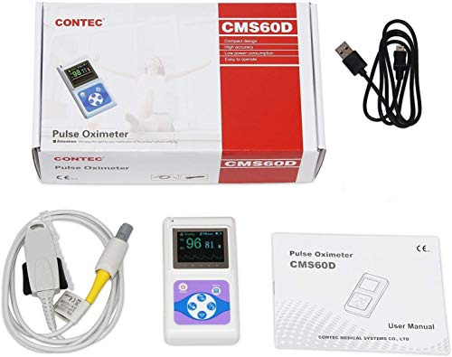 CONTEC CMS60D Color OLED Screen White Electronic Portable Handheld Pulse Oximeter