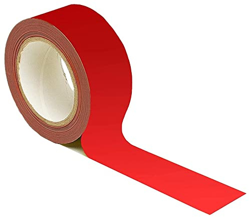 Premium Resistant Red Safety Marking Tape, 1 Tape 50mm Wide x 33m Long - Hazard Caution Tape & Warning, Social Distancing, Warehouse & Gym Floor