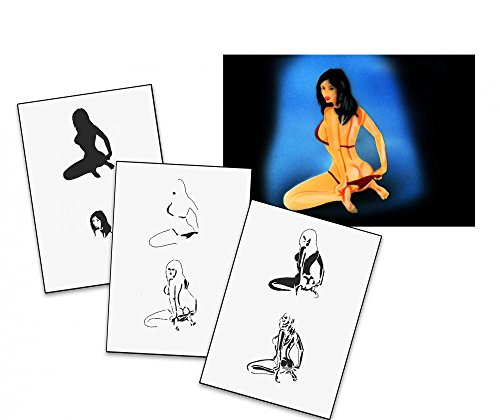 UMR-Design AS-137 Pinup Airbrushschablone Step by Step Grösse M