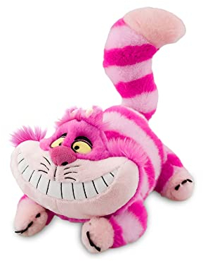 Disney Store Offizielles mittelgroßes Kuscheltier Grinsekatze, Alice im Wunderland, 18 cm, kuschelige Kultfigur Strickereien und dem typischen Grinsen, Filzkrallen, ab 12 Monaten