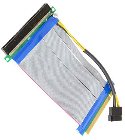 Chenyang PCI-E Express X16 auf X16 Riser Erweiterungskarte mit Molex IDE Power Ribbon Kabel 20cm