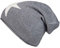Cashmere Dreams Slouch-Beanie-Mütze mit Kaschmir - Hochwertige Strickmütze für Damen Mädchen - Stern - Hat - One Size - Sommer Herbst und Winter Zwillingsherz (d.grau/weiß)