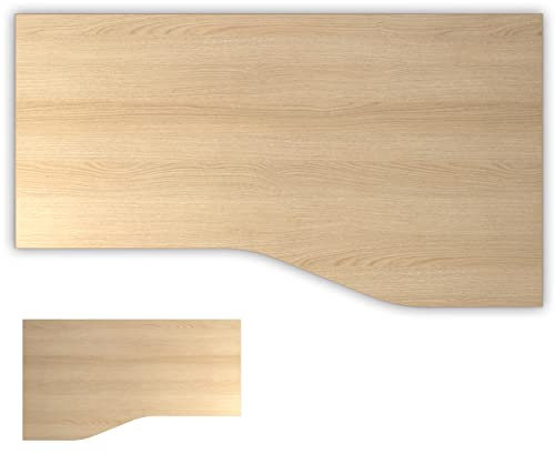 bümö Tischplatte 180x100 cm in Eiche, Schreibtischplatte aus Holz, Holzplatte, Spanplatte kratzfest beschichtet, ABS-Kante, 120 kg Tragkraft für DIY Homeoffice & Co.