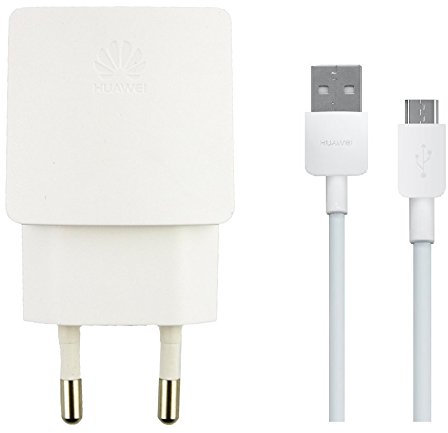 Huawei Original Charger Adapter HW-050100E2W + Original Data Cable Ascend G6 Travel Charger 1A in White Micro USB