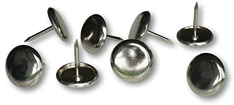 K.D.J. Brand Möbelgleiter Metall 8 Stück Ø 20mm, rund, Teppichgleiter für Stühle, Stuhlgleiter für Teppich und Teppichboden, Metallgleiter mit Nagel – Made in Germany