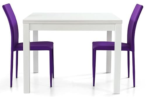 Fashion FC559V Commerce - Mesa Extensible de Madera, Color Blanco, 90 x 90 x 76 cm