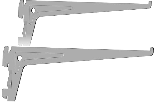 DIY Element System PRO-TRÄGER - Sicherheitsträger mit 2 Einhängehaken und Aushängesicherung - 250 mm, Stahl, Weißaluminium, 2 Stk.