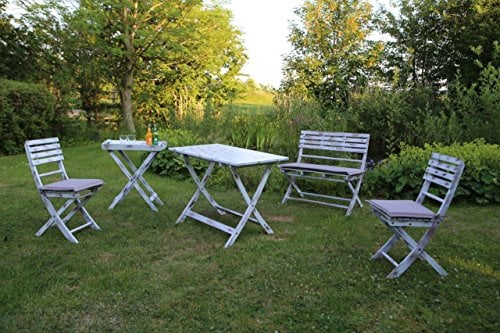 Destiny Balkonset Toscana 2X Stuhl Bank Tisch 100x58x73 cm klappbar Akazienholz