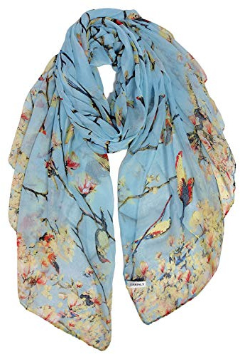 GERINLY Scarfs for Women Lightweight Birds Florals Scarves Fall Fashion