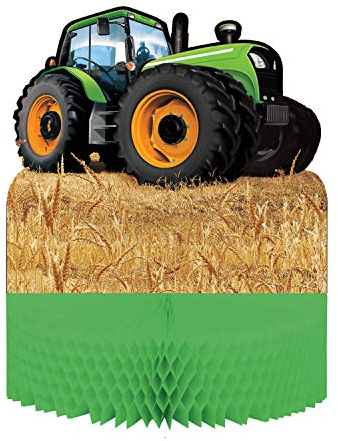 Unbekannt PC318064 Tractor Time Honeycomb Table Centerpiece-1 Pc, Plastic, Multicoloured