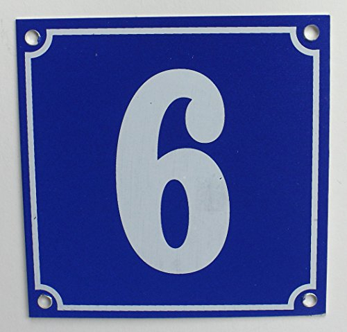 Buddel-Bini Aluminium Hausnummernschild 6 Aluschild 1 mm Stärke Alu Schild