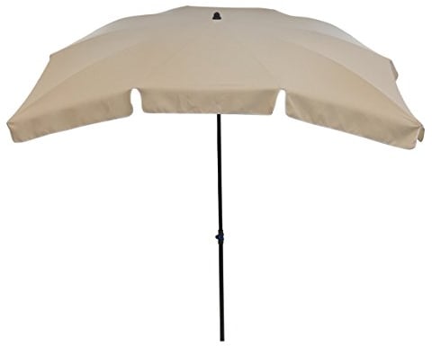 greemotion Sonnenschirm mit UV-Schutz - Balkonschirm in Beige-Grau - Gartenschirm knickbar - Terrassenschirm rechteckig - Outdoor-Schirm für Balkon, Terrasse & Garten