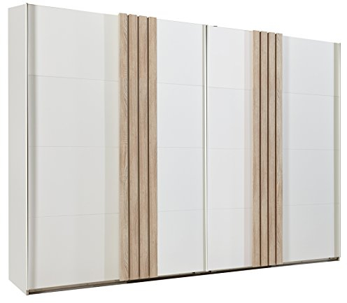 Wimex Kleiderschrank/ Schwebetürenschrank Burgos, ohne Spiegeltür, (B/H/T) 270 x 210 x 65 cm, Alpinweiß/ Absetzung Eiche Sägerau