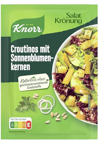 Knorr Salatkrönung Croutinos mit Sonnenblumenkernen Croutons, 1er-Pack (1 x 25 g)