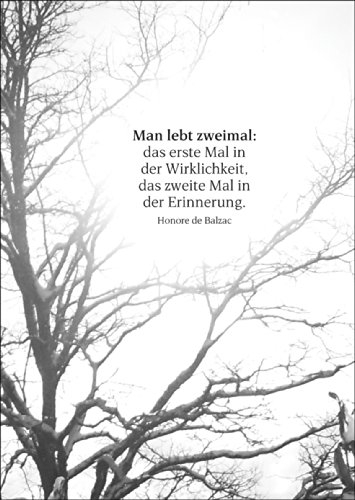 Kartenkaufrausch Gedankenvolle Trauerkarte mit Balzac Zitat als Beileids Spruch • auch zum direkt Versenden • Danksagung mit Umschlag nach Trauer, Tod, Beerdigung, Sterbefall, Begräbnis