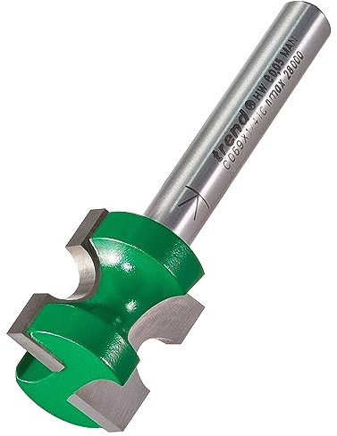 Trend CraftPro Staff Bead Router Cutter, 1/4 Inch Shank, 3.6mm Radius and 17mm Cut Diameter, Tungsten Carbide Tipped, C069X1/4TC, Silver