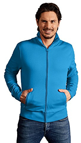 Stehkragen Zip Jacke Herren, Türkis, M