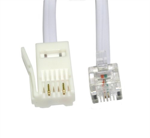 PC Supplies Limited PCSL® BT Plug to RJ11 Modem Cable (1m, White)