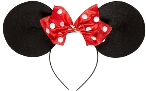 W WIDMANN MILANO Party Fashion - Mausohren Haarreif mit Schleife | Kostüm Accessoire für Karneval und Mottopartys