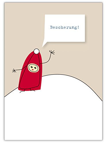 Rufen Sie mit diesem lustigen Weihnachts Wichtel: Bescherung • als liebevolle Klappkarte zu Weihnachten, Neujahr, Silvester für Familie und Firma