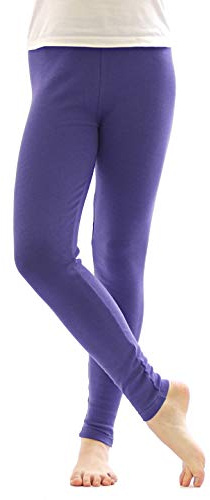 YESET Thermo Leggings Leggins Hose lang aus Baumwolle Fleece warm dick weich violett L