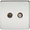 Knightsbridge SF0140PC (Isolated) Screwless Sat Tv Outlet, Polished Chrome