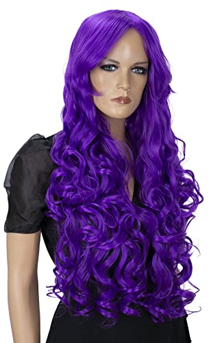 CAISHA 80cm Extra Langhaarige Perücke Voluminös Cosplay Party Wig Lila CP22