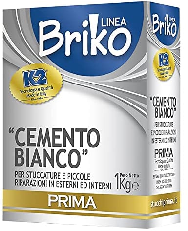 Cemento Bianco 1kg, Per Stuccature E Piccole Riparazioni In Interni Ed Esterni, Linea Briko (1pezzo)