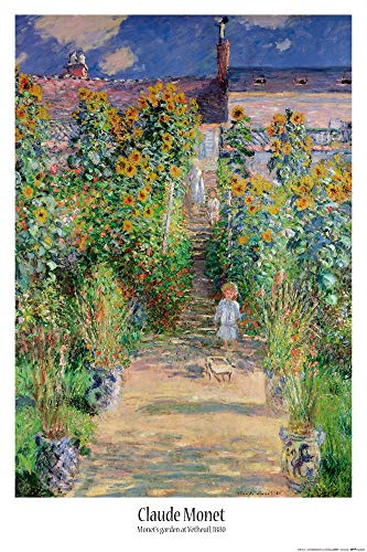 1art1 Claude Monet Poster Der Garten des Künstlers In Vétheuil, 1881 Plakat | Bild 91x61 cm